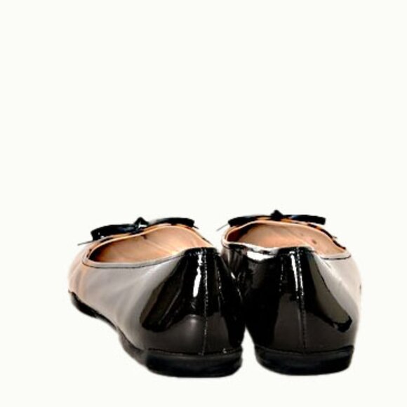 PRADA Enameled Metal Triangle Patent Leather Ballet Flats-Excellent Authentic - Picture 5 of 6